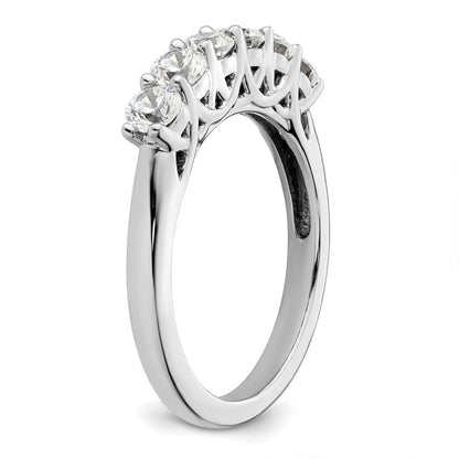 14K Weißgold Ring mit 6 echten Diamanten