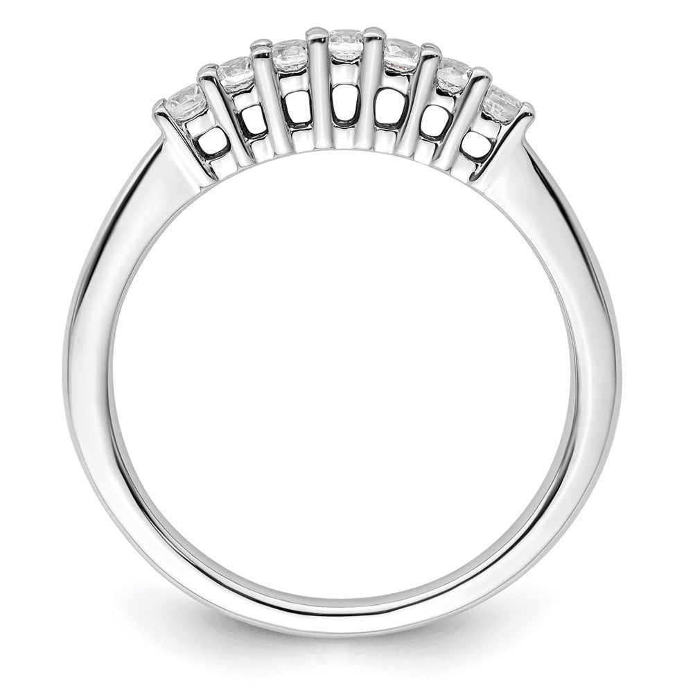 14K Weißgold Ehering mit 7 natürlichen Diamanten