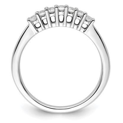 14K Weißgold Ehering mit 7 natürlichen Diamanten