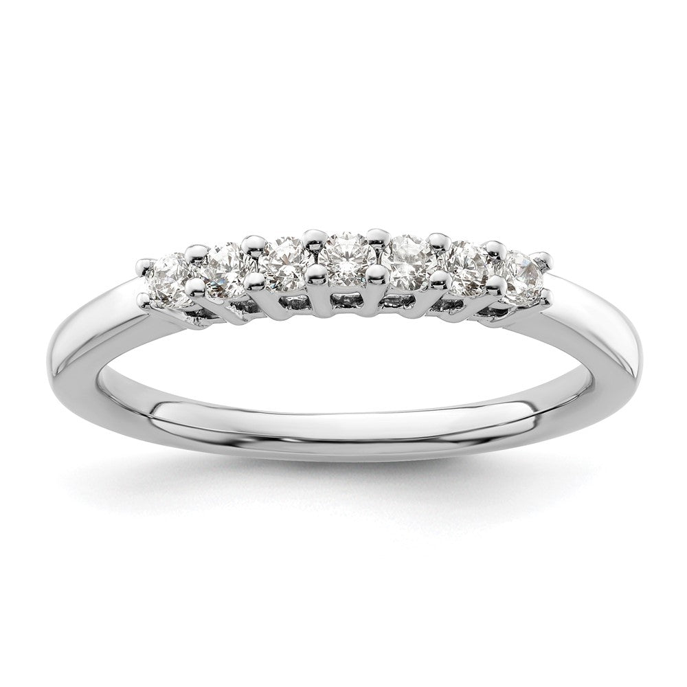 14K Weißgold Ehering mit 7 natürlichen Diamanten
