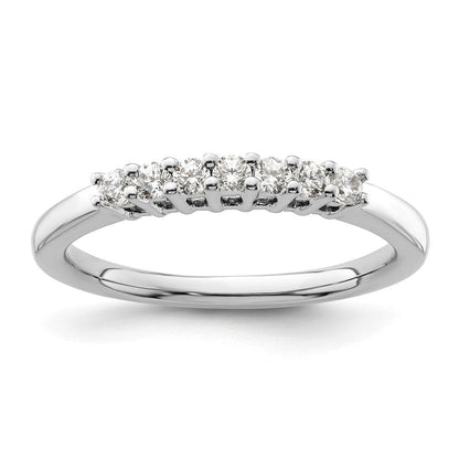 14K Weißgold Ehering mit 7 natürlichen Diamanten