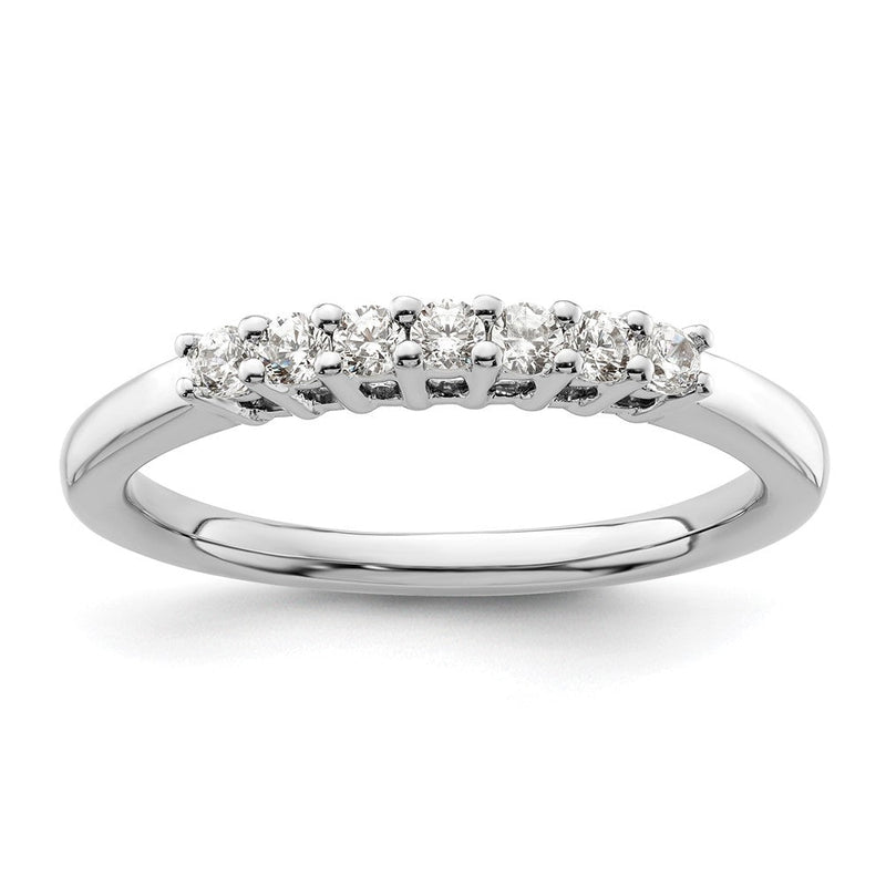 14K Weißgold Ehering mit 7 natürlichen Diamanten, 0,245 ct. Gesamtgewicht