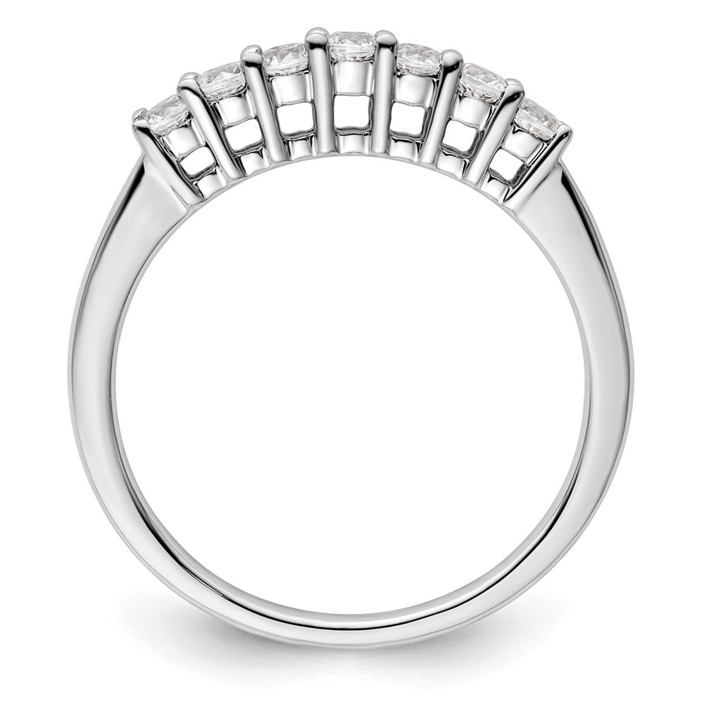 14K Weißgold Ehering mit 7 natürlichen Diamanten
