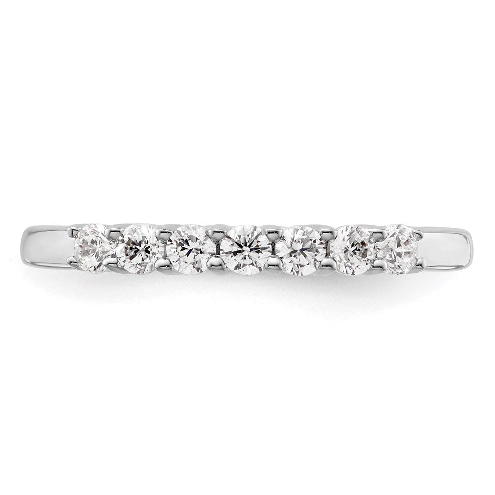14K Weißgold Ehering mit 7 natürlichen Diamanten
