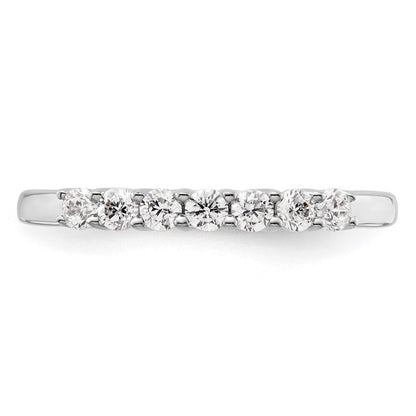 14K Weißgold Ehering mit 7 natürlichen Diamanten