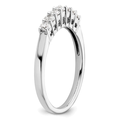14K Weißgold Ehering mit 7 natürlichen Diamanten