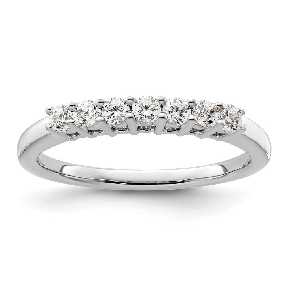 14K Weißgold Ehering mit 7 natürlichen Diamanten
