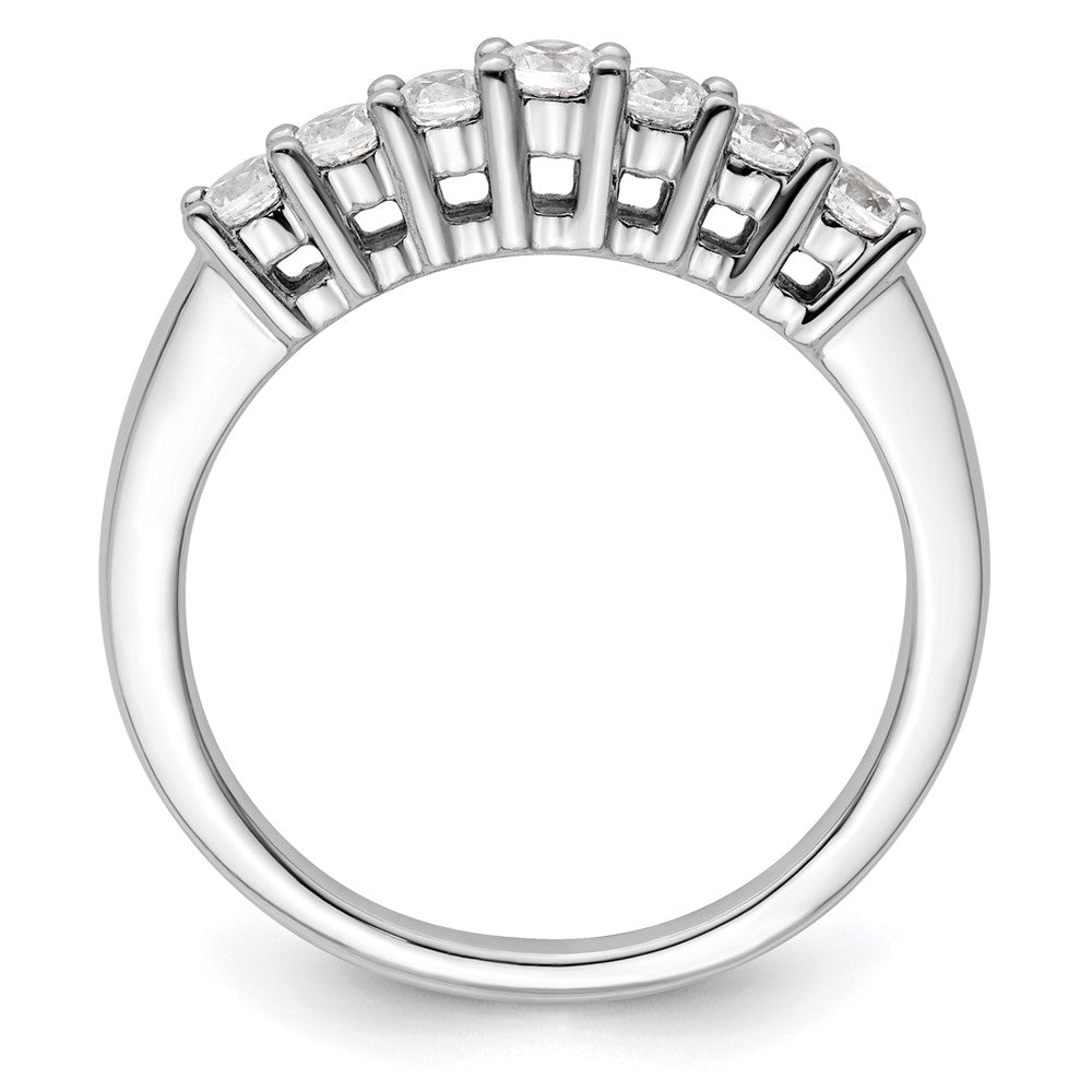 14K Weißgold Ehering mit 7 Diamanten