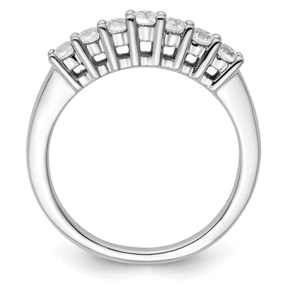 14K Weißgold Ehering mit 7 Diamanten