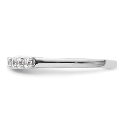 14K Weißgold Ehering mit 7 Diamanten