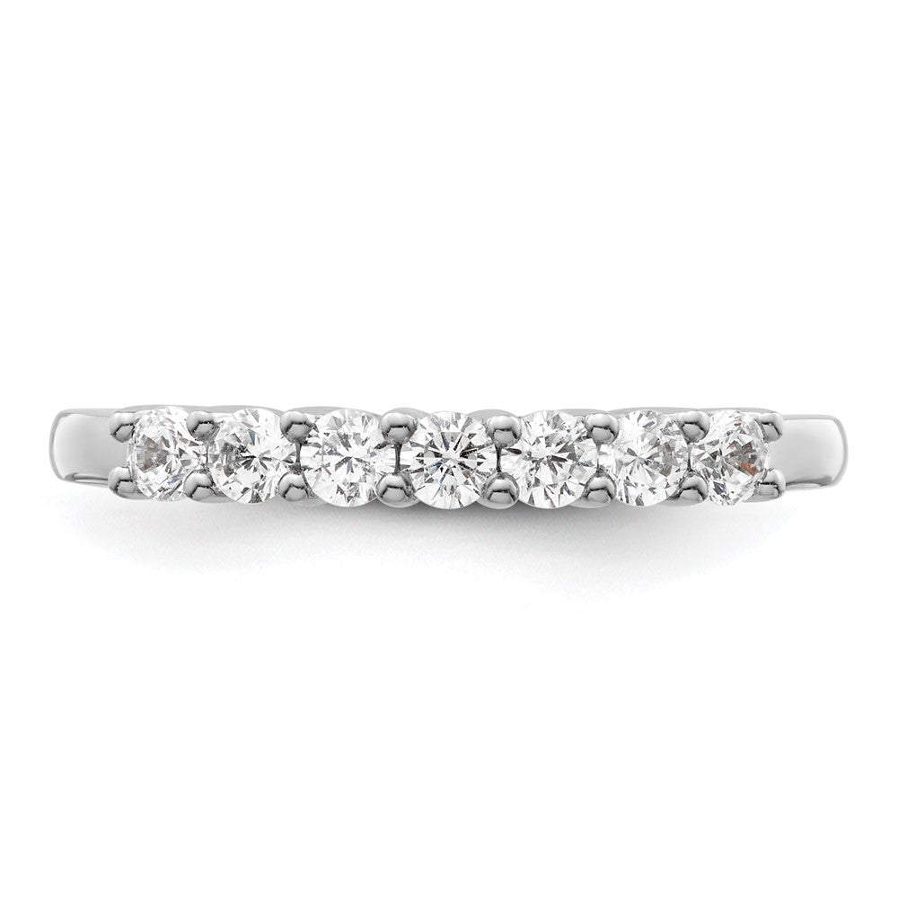 14K Weißgold Ehering mit 7 Diamanten