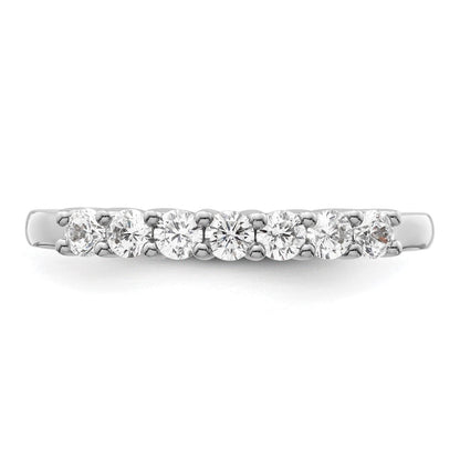 14K Weißgold Ehering mit 7 Diamanten