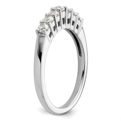 14K Weißgold Ehering mit 7 Diamanten