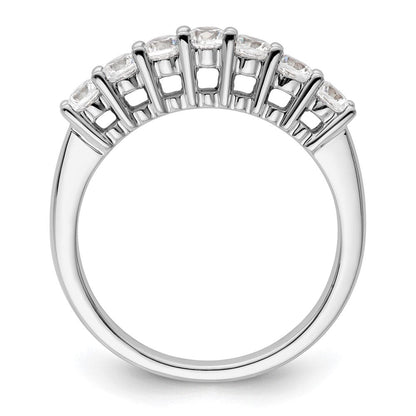 14K Weißgold Ehering mit 7 natürlichen Diamanten
