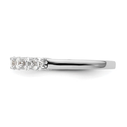14K Weißgold Ehering mit 7 natürlichen Diamanten