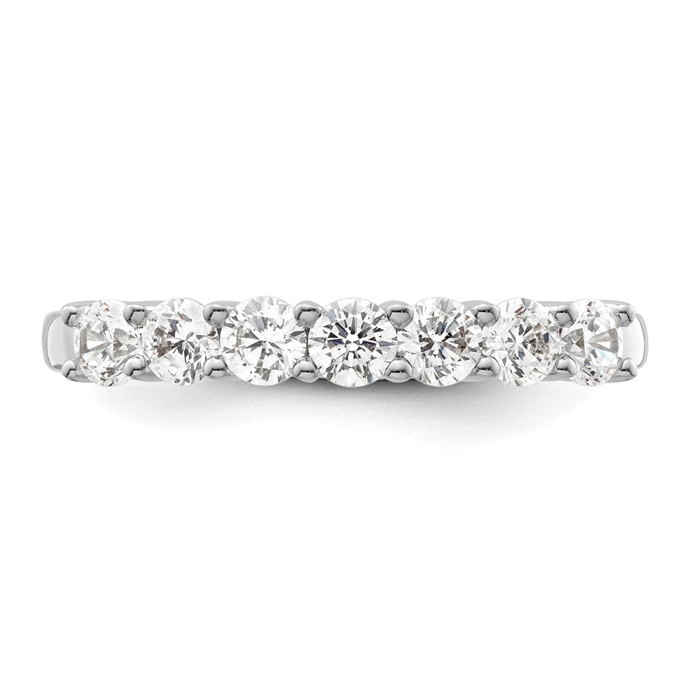 14K Weißgold Ehering mit 7 natürlichen Diamanten