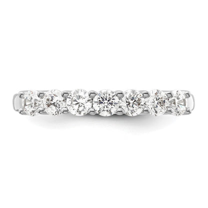 14K Weißgold Ehering mit 7 natürlichen Diamanten