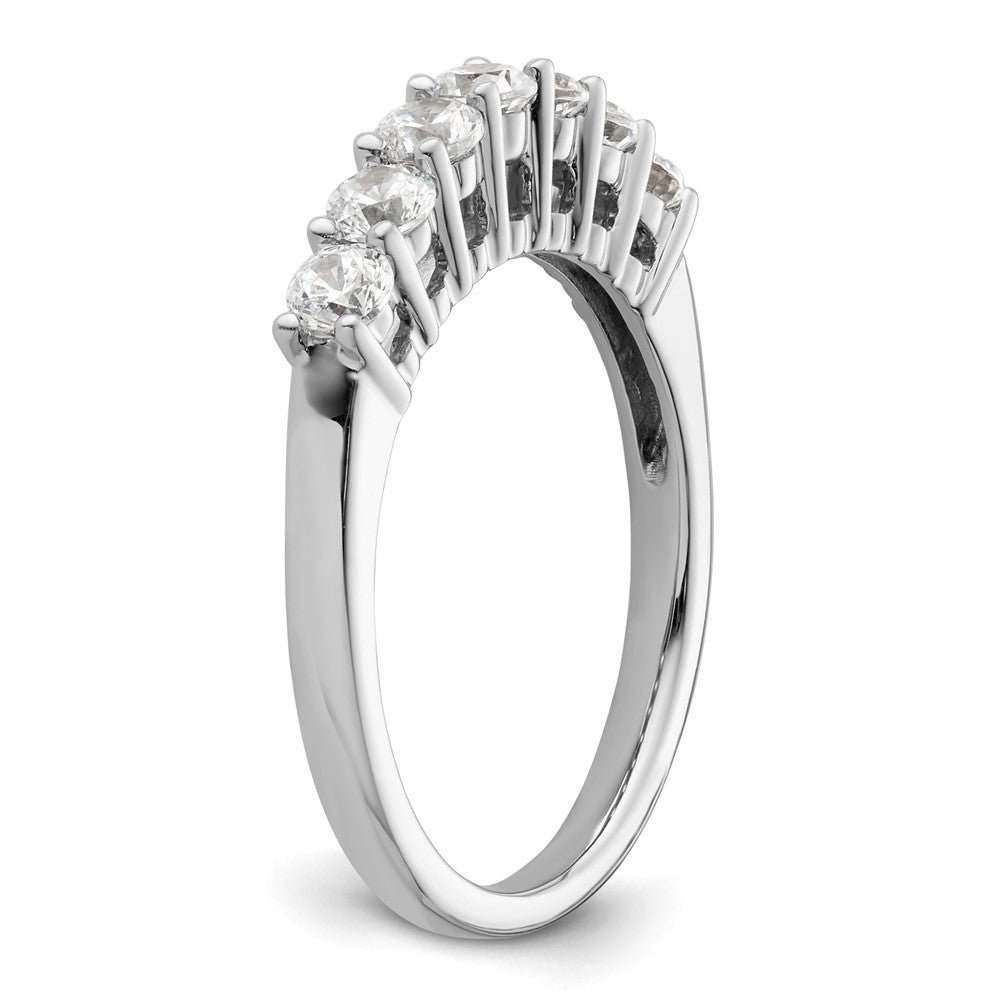 14K Weißgold Ehering mit 7 natürlichen Diamanten