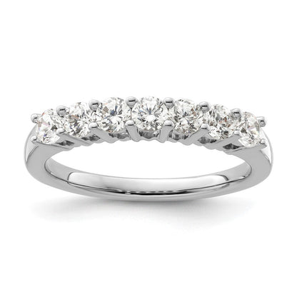 14K Weißgold Ehering mit 7 natürlichen Diamanten