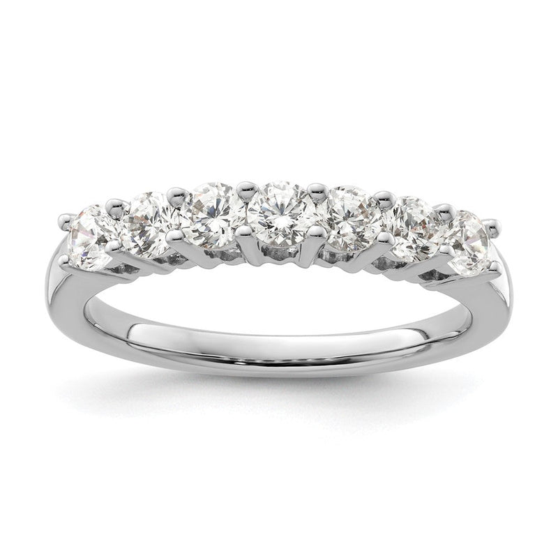 14K Weißgold Ehering mit 7 natürlichen Diamanten, 0,77 ct. Gesamtgewicht