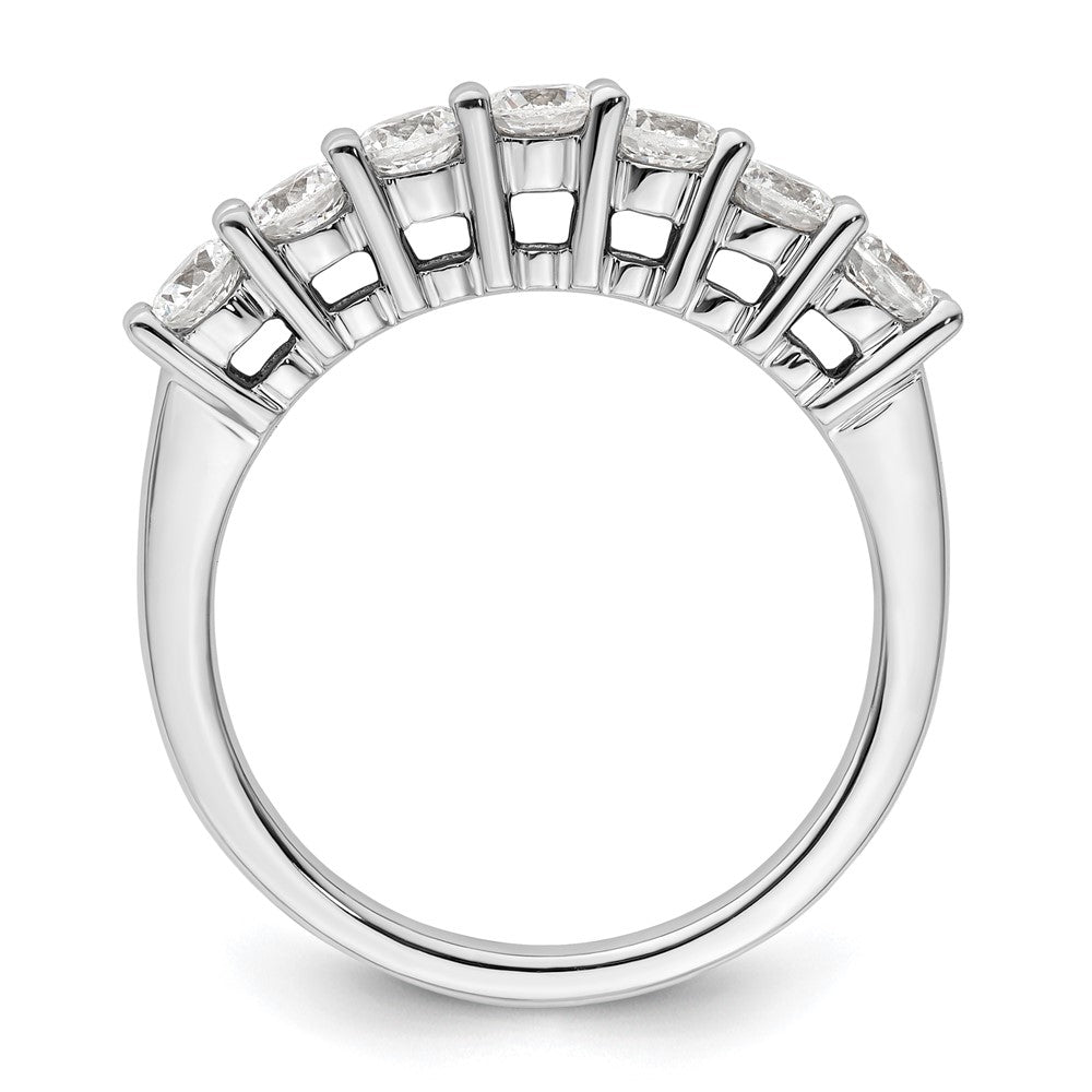 14K Weißgold Ehering mit 7 natürlichen Diamanten