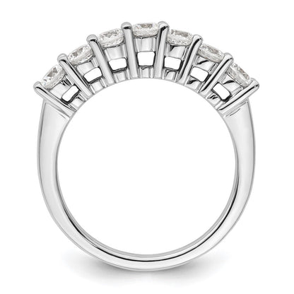 14K Weißgold Ehering mit 7 natürlichen Diamanten