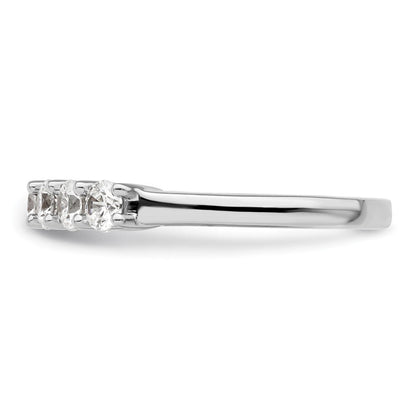 14K Weißgold Ehering mit 7 natürlichen Diamanten