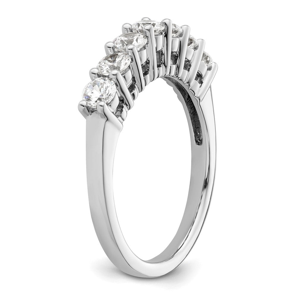 14K Weißgold Ehering mit 7 natürlichen Diamanten