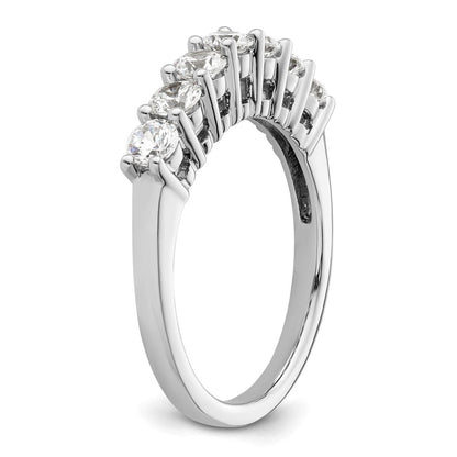 14K Weißgold Ehering mit 7 natürlichen Diamanten