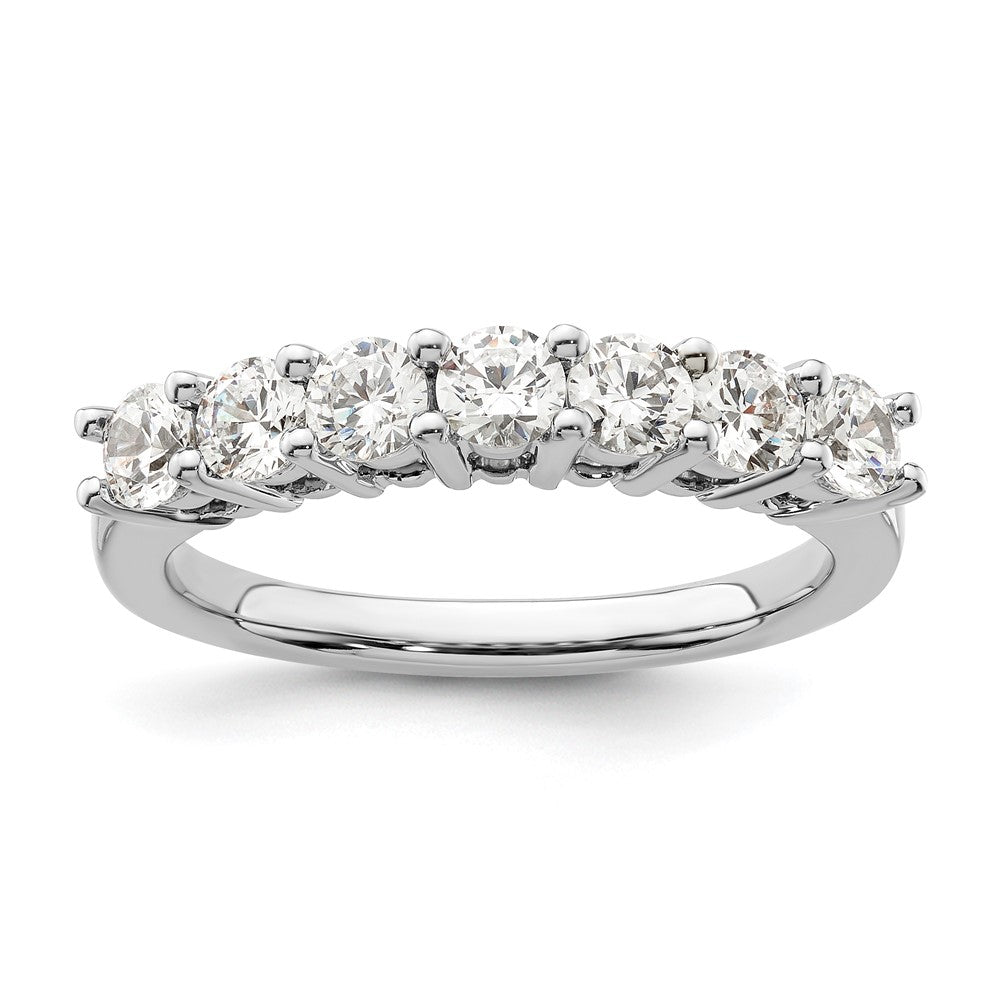 14K Weißgold Ehering mit 7 natürlichen Diamanten