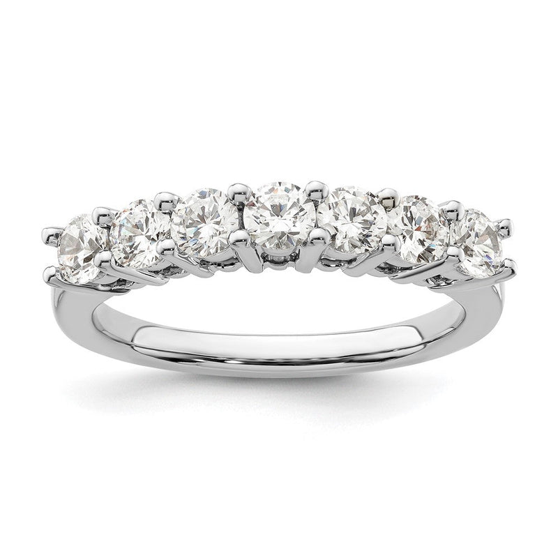 14K Weißgold Ehering mit 7 natürlichen Diamanten, 1,05 ct. Gesamtgewicht
