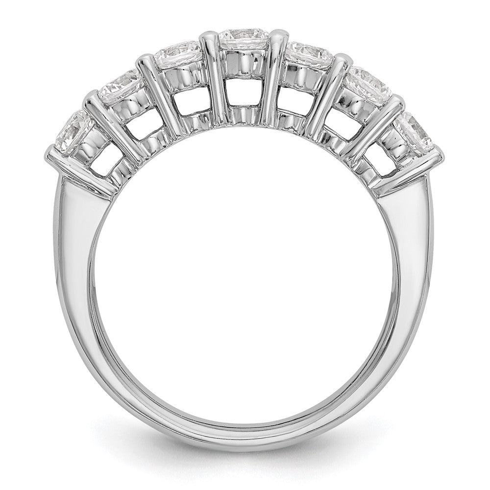 14K Weißgold Ehering mit 7 natürlichen Diamanten