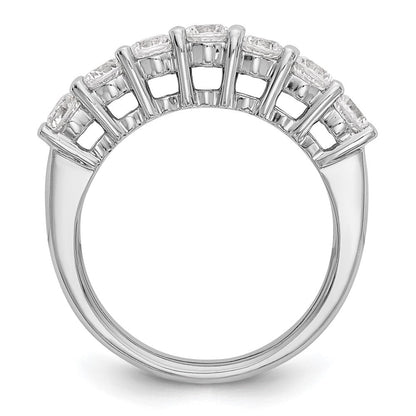 14K Weißgold Ehering mit 7 natürlichen Diamanten