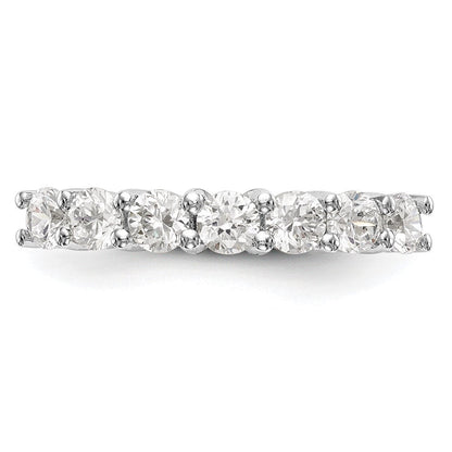 14K Weißgold Ehering mit 7 natürlichen Diamanten