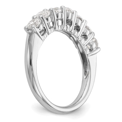 14K Weißgold Ehering mit 7 natürlichen Diamanten