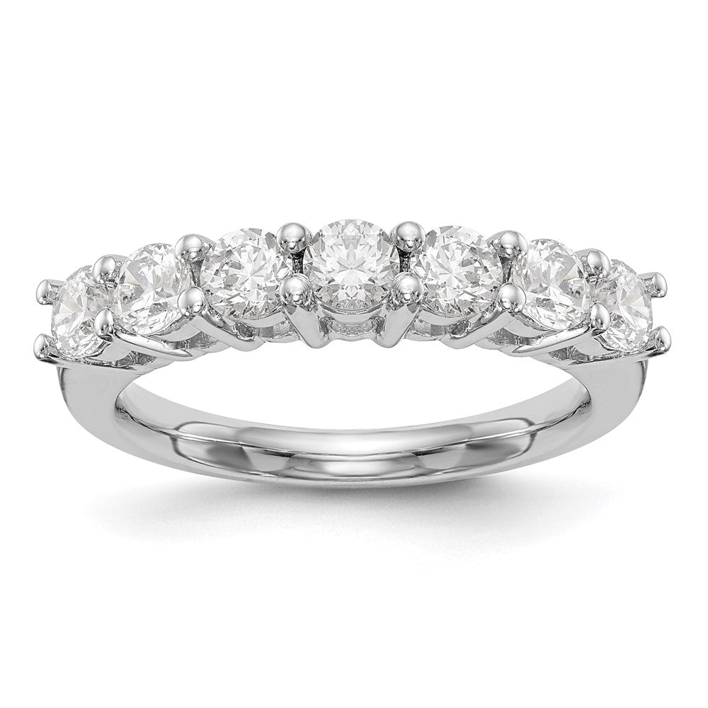 14K Weißgold Ehering mit 7 natürlichen Diamanten