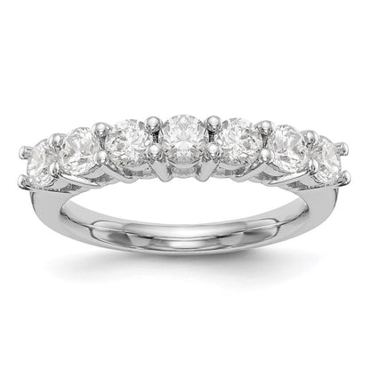 14K Weißgold Ehering mit 7 natürlichen Diamanten