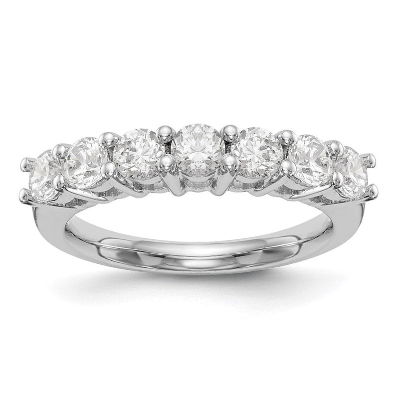 14K Weißgold Ehering mit 7 natürlichen Diamanten, 1,19 ct. Gesamtgewicht