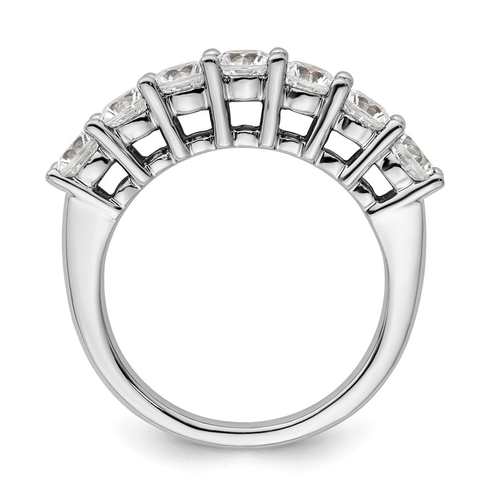 14K Weißgold Ehering mit 7 natürlichen Diamanten