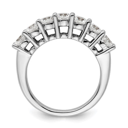 14K Weißgold Ehering mit 7 natürlichen Diamanten