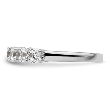 14K Weißgold Ehering mit 7 natürlichen Diamanten