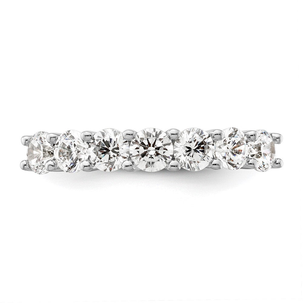 14K Weißgold Ehering mit 7 natürlichen Diamanten
