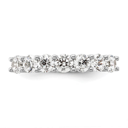 14K Weißgold Ehering mit 7 natürlichen Diamanten