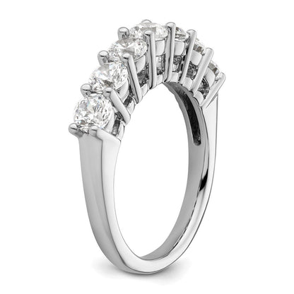 14K Weißgold Ehering mit 7 natürlichen Diamanten