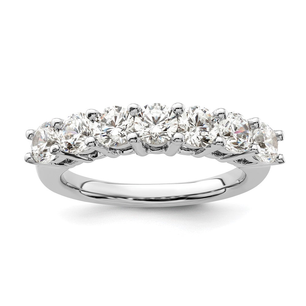 14K Weißgold Ehering mit 7 natürlichen Diamanten