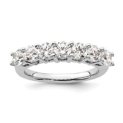 14K Weißgold Ehering mit 7 natürlichen Diamanten