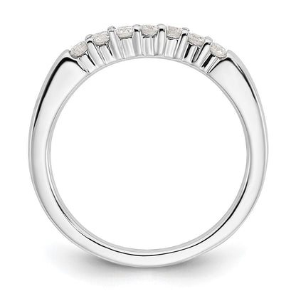 14K Weißgold Ehering mit 7 natürlichen Diamanten