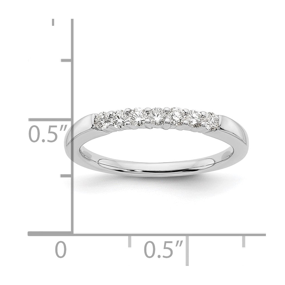 14K Weißgold Ehering mit 7 natürlichen Diamanten