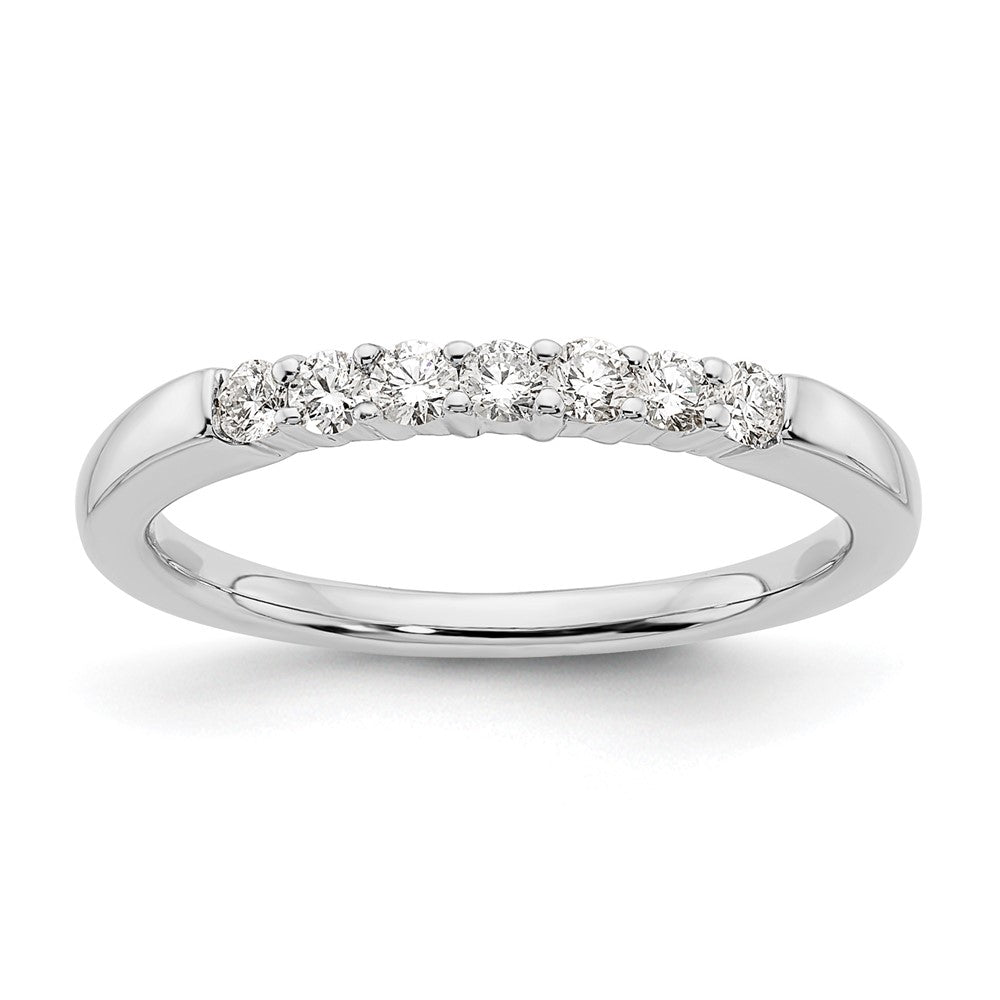 14K Weißgold Ehering mit 7 natürlichen Diamanten