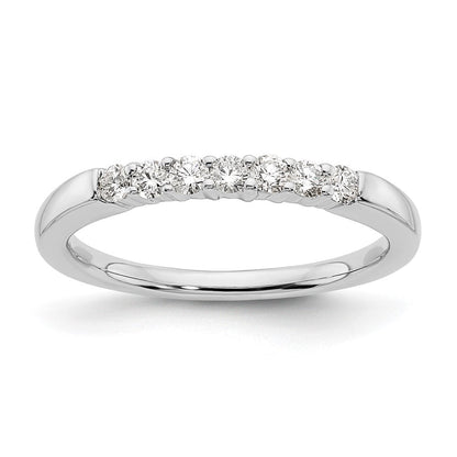 14K Weißgold Ehering mit 7 natürlichen Diamanten